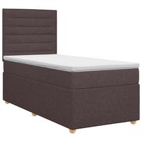 vidaXL Spyruoklinė lova su čiužiniu Tamsiai rudas 90 x 200 cm Audinys