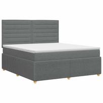 vidaXL Spyruoklinė lova su čiužiniu Tamsiai pilka 180 x 200 cm Audinys