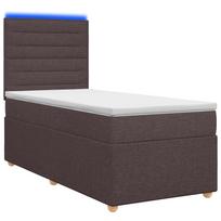 vidaXL Spyruoklinė lova su čiužiniu Tamsiai rudas 80 x 200 cm Audinys