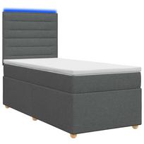 vidaXL Spyruoklinė lova su čiužiniu Tamsiai pilka 90 x 200 cm Audinys