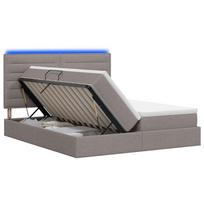 vidaXL LED saugojimo lova su čiužiniu Taupe 180 x 200 cm Audinys