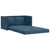 vidaXL Grindų sofa-lova, 2-1, mėlynos spalvos, 122x204x55cm, aksomas