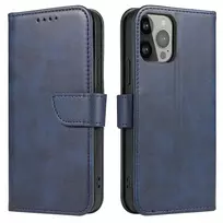 Hurtel Piniginės tipo stovas iPhone 15 Pro Magnet – dėklas telefonui, mėlynos spalvos