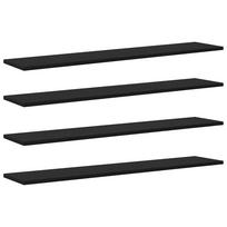 vidaXL Knygų lentyna 3 aukštų 4 vnt. 100 x 20 x 1,5 cm Juodas