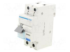 RCBO breaker | Inom: 16A | Ires: 30mA | Max surge current: 250A | IP20