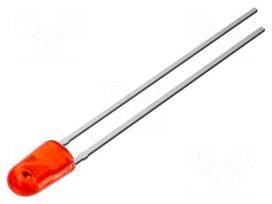 LED | red | oval | 3.9x3.1mm | 1120mcd | Front: convex | 2.1VDC | 20mA