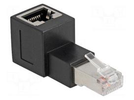 Adapter | Cat 6a | RJ45 socket,RJ45 up angled plug
