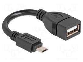 Cable | OTG,USB 2.0 | USB A socket,USB B micro plug | 0.11m | black
