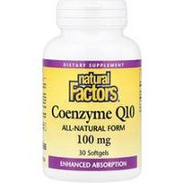 Natural Factors, Kofermentas Q10, 100 mg, 30 minkštųjų kapsulių