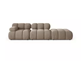Velvet Right Modular Sofa, "Bellis", 4 Seats, 282x94x70 Made in Europe