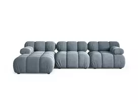 Velvet Modular Left Corner Sofa, "Bellis", 4 Seats, 282x155x70 Made in Europe