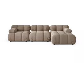 Velvet Modular Right Corner Sofa, "Bellis", 4 Seats, 282x155x70 Made in Europe