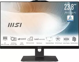 All-in-One PC MSI Modern AM242TP 1M-2021XEU Core 5 / 16GB / 512GB SSD / 24″ FHD / Jutiklinis ekranas / Windows 11 Pro (juodas)