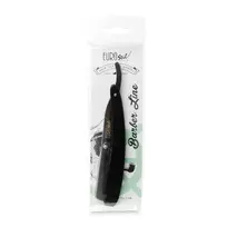 EUROSTIL Barber Line Straight Razor with Interchangeable Blade, Black Handle, 1pc