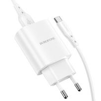 Borofone sieninis įkroviklis BN1 Inovatyvus — USB — 2,1 A su USB iki C tipo balto