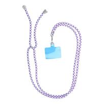 SWING pakabukas telefonui su reguliuojamu ilgiu / laido ilgis 165 cm (kilpoje max 82,5 cm) / ant peties arba ant kaklo – baltas – violetinis