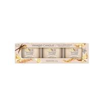 Yankee Candle dovanų rinkinys – 3 užpildytos votyvinės žvakės „Vanilla Crème Brûlée“