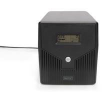 Digitus UPS DN-170074, 1000VA, 600W, 2x12V/7Ah, 4x CEE 7/7, 2x RJ45, USB, RS232, LCD, imituota sinusinė banga, AVR