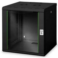 Digitus sieninis spintos DN-19 12U-6/6-SW, 12U, 19 col., 60x60x64.3 cm, RAL 9005, IP20, plienas, stiklo durys