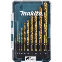 Makita HSS-TiN metalo grąžtų komplektas D-72849, 1-10 mm, 10 vnt.