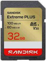 Karta PNY SanDisk SDXC karta 32GB Extreme PLUS (R100/W60MB/s Class 10, UHS-I U3 V30) (SDSDXWT-032G-GUCIN) | SDSDXWT-032G-GUCIN | 619659224653