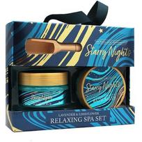 The Indulgent Bathing Co. Starry Nights Set kūno priežiūros rinkinys (kūno šveitiklis, 135 g + vonios druska 105 g)