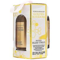 The Indulgent Bathing Co. Golden Boudoir Set kūno priežiūros rinkinys (dušo gelis, 60 ml + vonios putos, 60 ml + kūno losjonas, 60 ml)