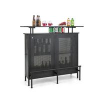 Alkoholio baro stalas, 121.9x50.8x106.7 cm, Juodas