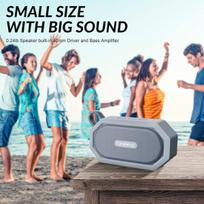 Tonemac Mini Bluetooth kolonėlė B1 - Ip67, 7 valandų grojimo laikas, nešiojama, belaidė su žemais dažniais, lengva lauko kolonėlė kelionėms, pilka