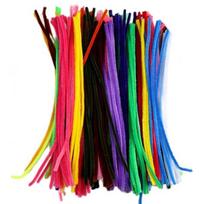 Pūkuota metalinė vielutė 5 mm 30 cm, įvairių spalvų, 100 vnt.