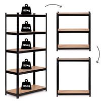 Metalinė laikymo lentyna 180x90x40 cm garažui arba rūsiui, 5 lentynos, 875 kg Talpa ModernHome