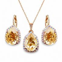 Papuošalų rinkinys moterims „Celestial Drop III (Golden Shadow)“ su Swarovski® kristalais