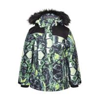 Huppa Berniukų žieminė striukė NORTONY 1, lime pattern/ black, 116