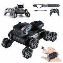 Nuotolinio valdymo šuo robotas, 8 ratų, su gestų valdymu, muzika, vandens purškimu ir LED šviesomis