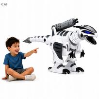 Interaktyvus didelis robotas dinozauras su nuotolinio valdymo pultu, šaudantis žaislas vaikams nuo 3 metų