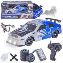 Nuotoliniu būdu valdomas drift automobilis su LED, dūmais ir 4x4, 2.4 GHz
