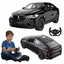 Nuotoliniu būdu valdoma BMW X6 M 1:14 juoda mašina su LED