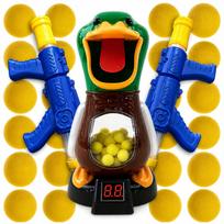 Žaidimų automatas su LED „Hungry Duck“ taikiniais ir 2 šautuvais