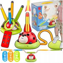 Vaikiškas 3 viename žaislas Ladybug: šokdynė, taikinys, paleidimo įrenginys