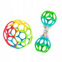 Dovanų rinkinys: 2 dalių barškučių-kramtukų rinkinys Oball Bright Starts