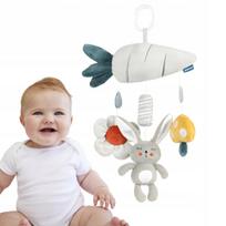 Sensorinis žaislas triušis vaikams Aga4Kids vežimėliui, automobiliui, lovytei