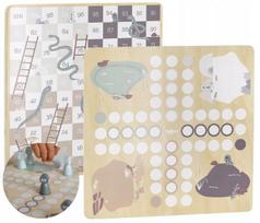 Medinė stalo žaidimų lenta TRYCO 2in1: kinų ludo ir gyvatėlės su kopėčiomis