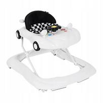 Reguliuojamas kūdikių vaikštynės balto „Formula Racing Car“ dizaino