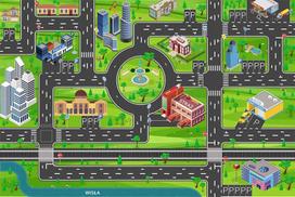 Žaidimų kilimėlis Mat Track Street 100x150 cm City Play Station