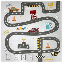 Putų kilimėlis vaikams, edukacinis, "Street Race", 90 x 90 cm