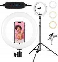 LED žiedinė lempa makiažui ir asmenukėms, 32 cm, su 210 cm stovu