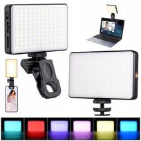 LED lempa fotografijai ir filmavimui, šiltos ir šaltos šviesos, pritaikyta telefonui