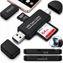 Atminties kortelių skaitytuvas Micro SD/TF, USB-C, USB, MicroUSB, 5in1, telefonams ir kompiuteriams