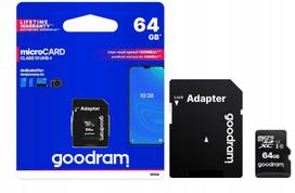 Atminties kortelė GOODRAM MicroSD 64GB, UHS-I, 100MB/s, su adapteriu