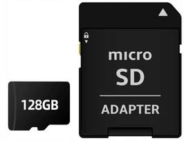 128GB „microSD“ atminties kortelė 4K įrašymui, diktofonui, dronui